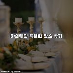 야외웨딩 특별한 장소 찾기 [요약]