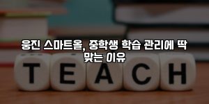 웅진 스마트올, 중학생 학습 관리에 딱 맞는 이유 [요약]