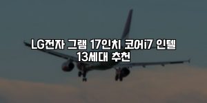 LG전자 그램 17인치 코어i7 인텔 13세대 추천 [요약]