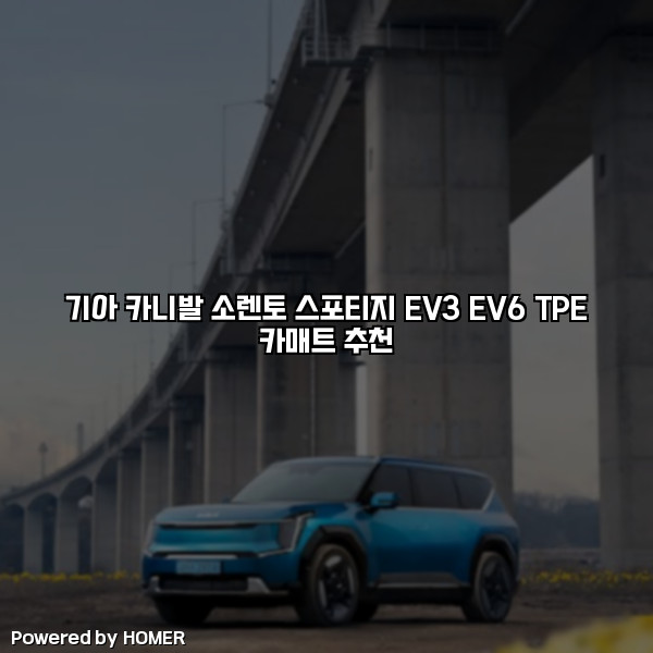 기아 카니발 소렌토 스포티지 EV3 EV6 TPE 카매트 추천 [요약]