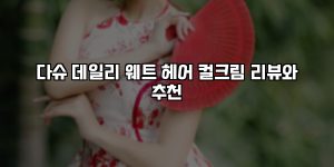 다슈 데일리 웨트 헤어 컬크림 리뷰와 추천 [요약]