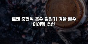 르젠 충전식 온수 찜질기 겨울 필수 아이템 추천 [요약]