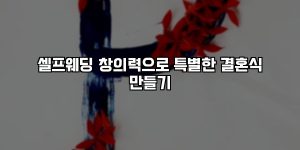 셀프웨딩 창의력으로 특별한 결혼식 만들기 [요약]