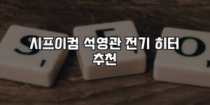 시프이컴 석영관 전기 히터 추천 [요약]