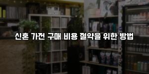 신혼 가전 구매 비용 절약을 위한 방법 [요약]