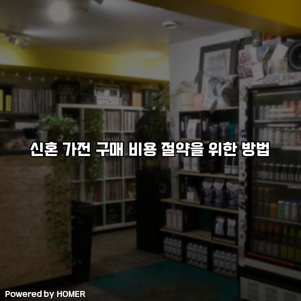 신혼 가전 구매 비용 절약을 위한 방법 [요약]