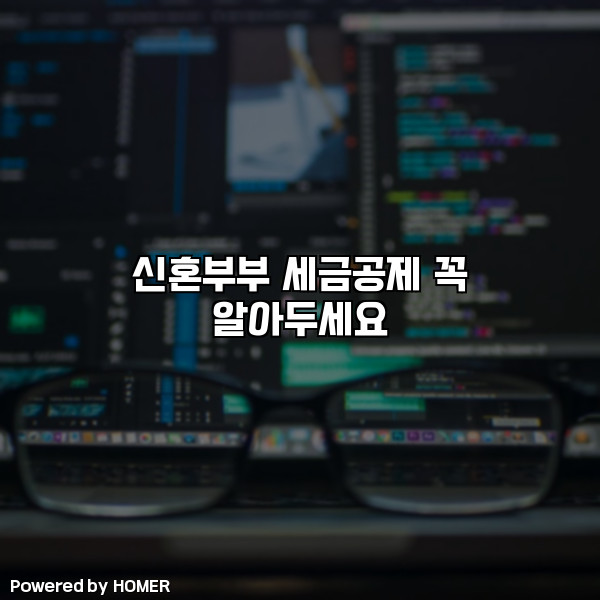 신혼부부 세금공제 꼭 알아두세요 [요약]