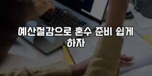 예산절감으로 혼수 준비 쉽게 하자 [요약]