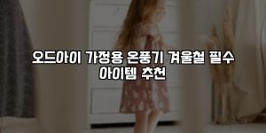 오드아이 가정용 온풍기 겨울철 필수 아이템 추천 [요약]