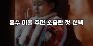 혼수 이불 추천 소중한 첫 선택 [요약]