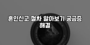 혼인신고 절차 알아보기 궁금증 해결 [요약]