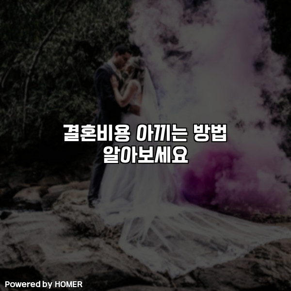 결혼비용 아끼는 방법 알아보세요 [요약]