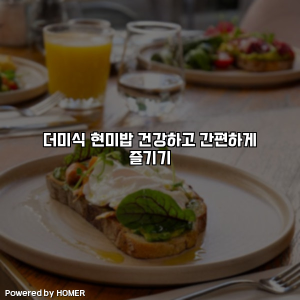 더미식 현미밥 건강하고 간편하게 즐기기 [요약]