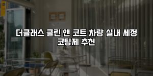 더클래스 클린 앤 코트 차량 실내 세정 코팅제 추천 [요약]