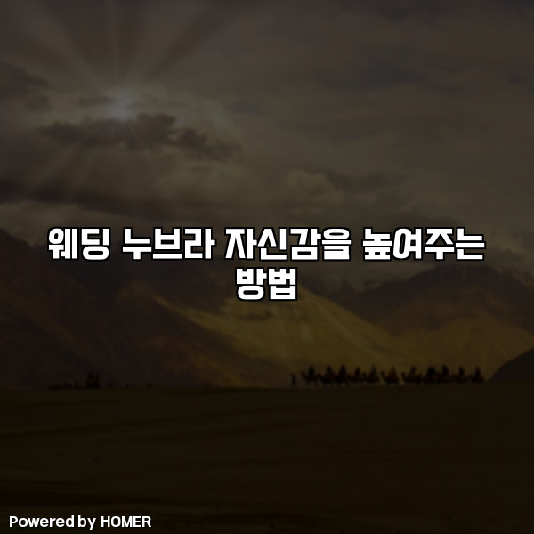 웨딩 누브라 자신감을 높여주는 방법 [요약]