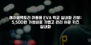 에이블팩토리 아동용 EVA 학교 실내화 리뷰: 5,500원 가성비로 가볍고 관리 쉬운 키즈 실내화 [요약]