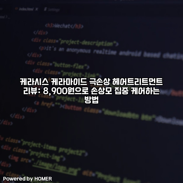케라시스 케라마이드 극손상 헤어트리트먼트 리뷰: 8,900원으로 손상모 집중 케어하는 방법 [요약]